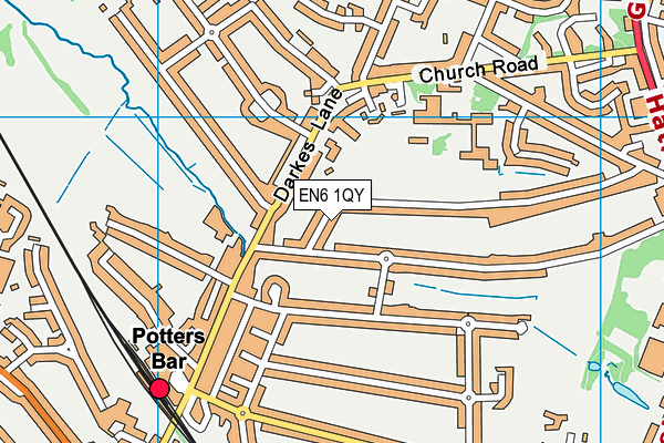 EN6 1QY map - OS VectorMap District (Ordnance Survey) EN6 1QY map - OS VectorMap District (Ordnance Survey)