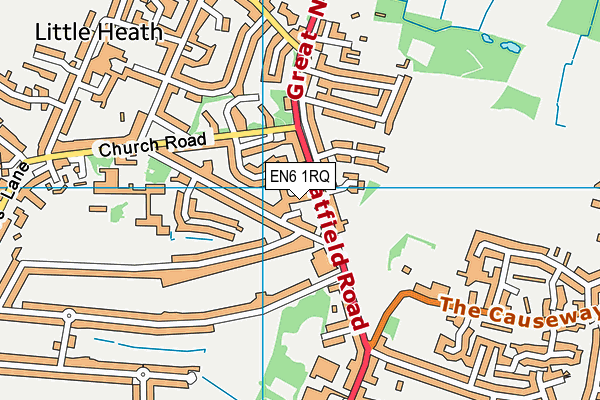 EN6 1RQ map - OS VectorMap District (Ordnance Survey) EN6 1RQ map - OS VectorMap District (Ordnance Survey)