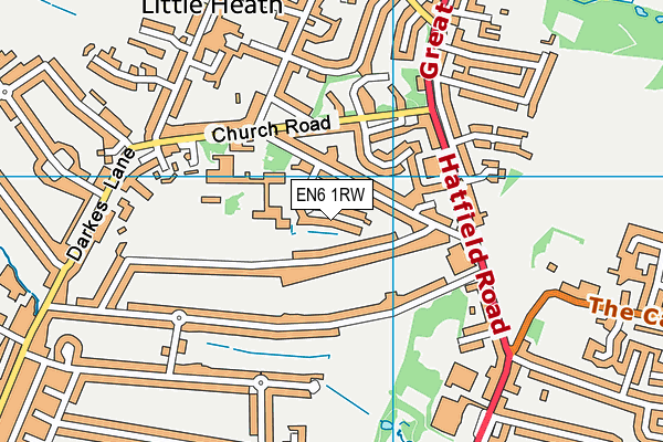 EN6 1RW map - OS VectorMap District (Ordnance Survey) EN6 1RW map - OS VectorMap District (Ordnance Survey)