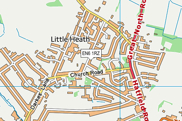 EN6 1RZ map - OS VectorMap District (Ordnance Survey) EN6 1RZ map - OS VectorMap District (Ordnance Survey)