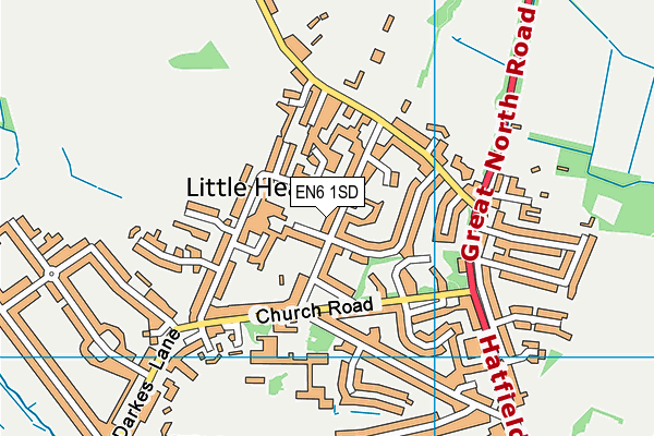 EN6 1SD map - OS VectorMap District (Ordnance Survey) EN6 1SD map - OS VectorMap District (Ordnance Survey)