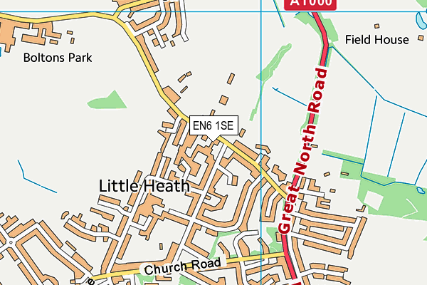 EN6 1SE map - OS VectorMap District (Ordnance Survey) EN6 1SE map - OS VectorMap District (Ordnance Survey)