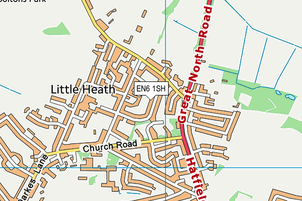 EN6 1SH map - OS VectorMap District (Ordnance Survey)