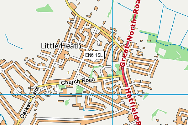 EN6 1SL map - OS VectorMap District (Ordnance Survey)
