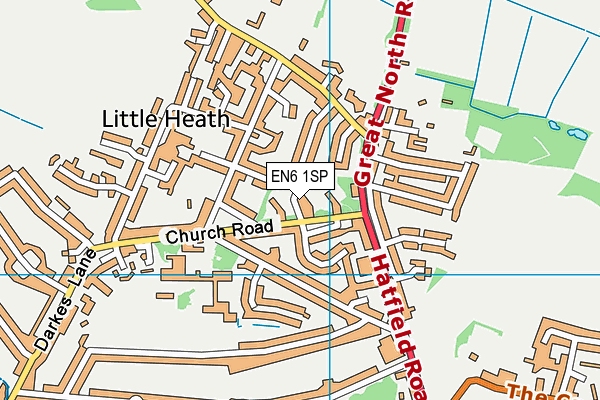 EN6 1SP map - OS VectorMap District (Ordnance Survey) EN6 1SP map - OS VectorMap District (Ordnance Survey)