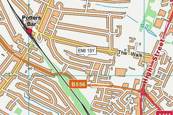 EN6 1SY map - OS VectorMap District (Ordnance Survey) EN6 1SY map - OS VectorMap District (Ordnance Survey)