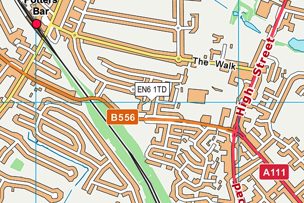 EN6 1TD map - OS VectorMap District (Ordnance Survey) EN6 1TD map - OS VectorMap District (Ordnance Survey)