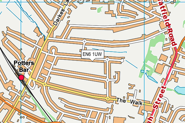EN6 1UW map - OS VectorMap District (Ordnance Survey) EN6 1UW map - OS VectorMap District (Ordnance Survey)