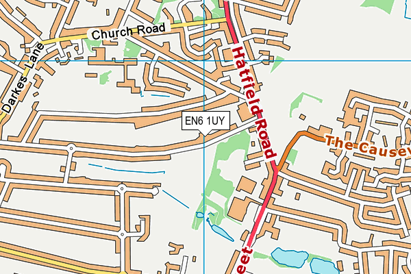 EN6 1UY map - OS VectorMap District (Ordnance Survey) EN6 1UY map - OS VectorMap District (Ordnance Survey)