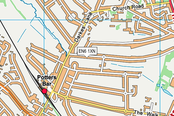EN6 1XN map - OS VectorMap District (Ordnance Survey)