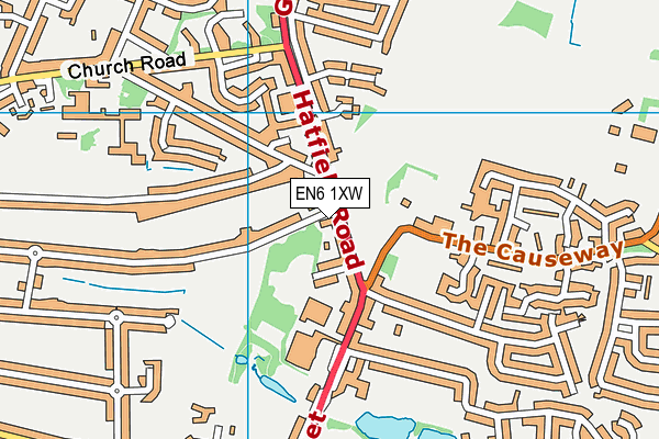 EN6 1XW map - OS VectorMap District (Ordnance Survey) EN6 1XW map - OS VectorMap District (Ordnance Survey)