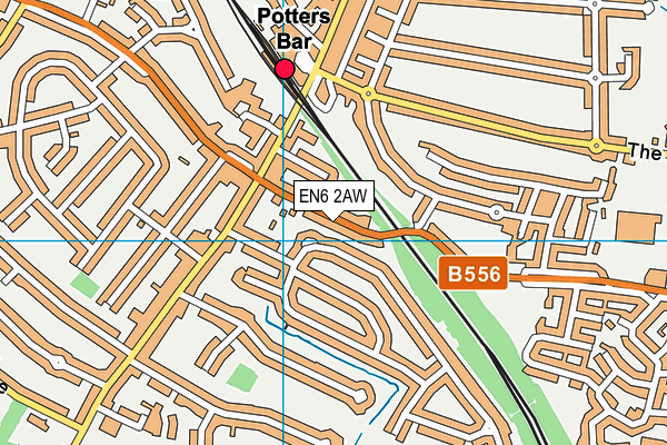 EN6 2AW map - OS VectorMap District (Ordnance Survey) EN6 2AW map - OS VectorMap District (Ordnance Survey)