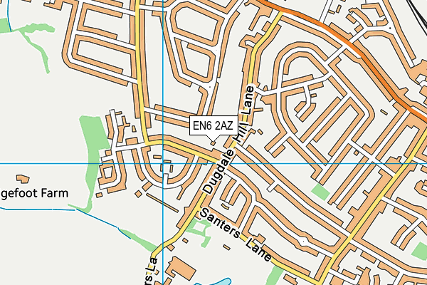 EN6 2AZ map - OS VectorMap District (Ordnance Survey) EN6 2AZ map - OS VectorMap District (Ordnance Survey)