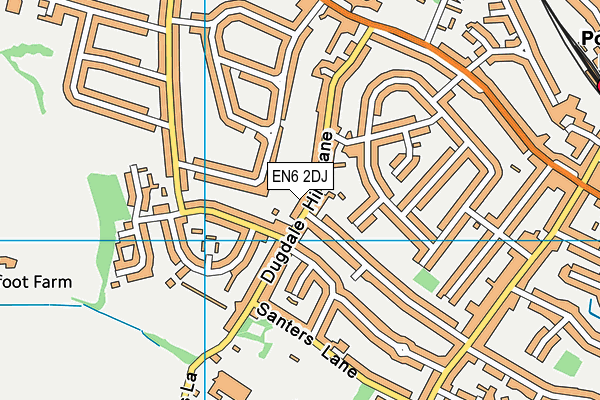 EN6 2DJ map - OS VectorMap District (Ordnance Survey) EN6 2DJ map - OS VectorMap District (Ordnance Survey)