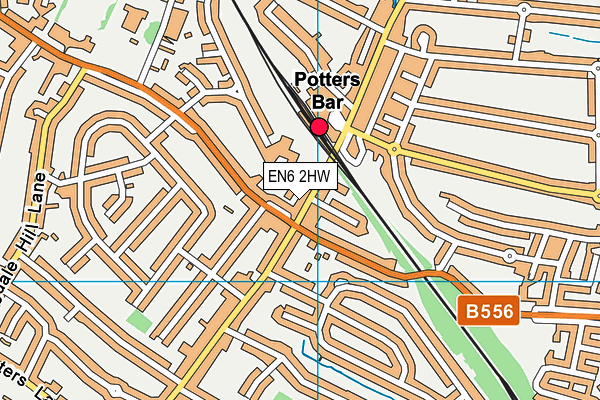EN6 2HW map - OS VectorMap District (Ordnance Survey)