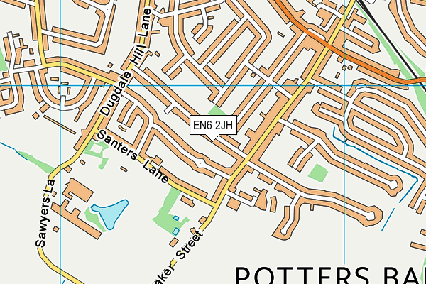 EN6 2JH map - OS VectorMap District (Ordnance Survey) EN6 2JH map - OS VectorMap District (Ordnance Survey)
