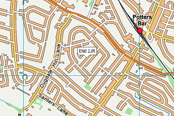 EN6 2JR map - OS VectorMap District (Ordnance Survey) EN6 2JR map - OS VectorMap District (Ordnance Survey)