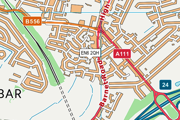 EN6 2QH map - OS VectorMap District (Ordnance Survey) EN6 2QH map - OS VectorMap District (Ordnance Survey)