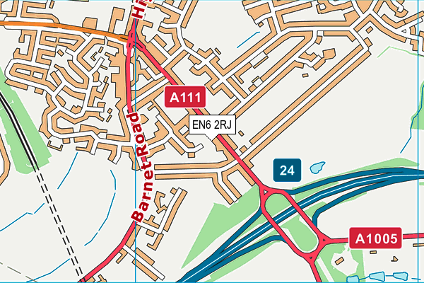EN6 2RJ map - OS VectorMap District (Ordnance Survey) EN6 2RJ map - OS VectorMap District (Ordnance Survey)