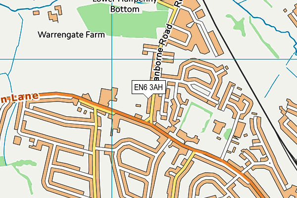 EN6 3AH map - OS VectorMap District (Ordnance Survey) EN6 3AH map - OS VectorMap District (Ordnance Survey)
