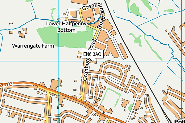 EN6 3AQ map - OS VectorMap District (Ordnance Survey) EN6 3AQ map - OS VectorMap District (Ordnance Survey)