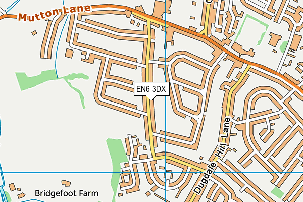 EN6 3DX map - OS VectorMap District (Ordnance Survey) EN6 3DX map - OS VectorMap District (Ordnance Survey)