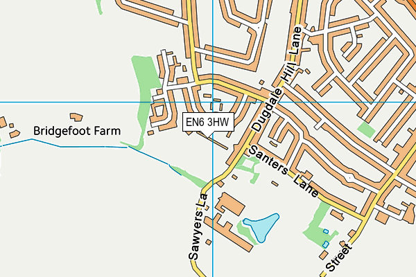 EN6 3HW map - OS VectorMap District (Ordnance Survey) EN6 3HW map - OS VectorMap District (Ordnance Survey)