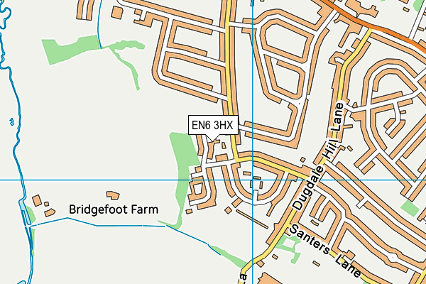 EN6 3HX map - OS VectorMap District (Ordnance Survey) EN6 3HX map - OS VectorMap District (Ordnance Survey)