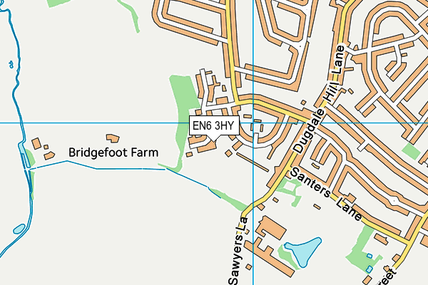 EN6 3HY map - OS VectorMap District (Ordnance Survey) EN6 3HY map - OS VectorMap District (Ordnance Survey)