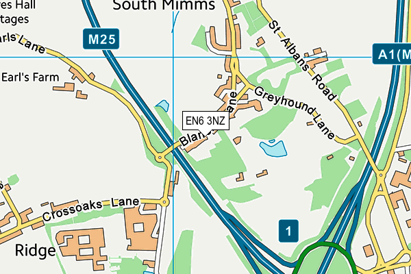 EN6 3NZ map - OS VectorMap District (Ordnance Survey) EN6 3NZ map - OS VectorMap District (Ordnance Survey)