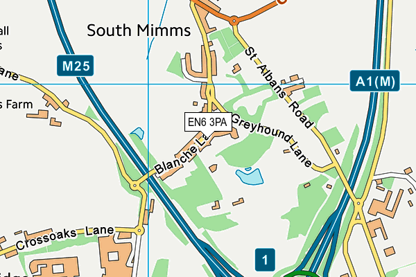EN6 3PA map - OS VectorMap District (Ordnance Survey) EN6 3PA map - OS VectorMap District (Ordnance Survey)