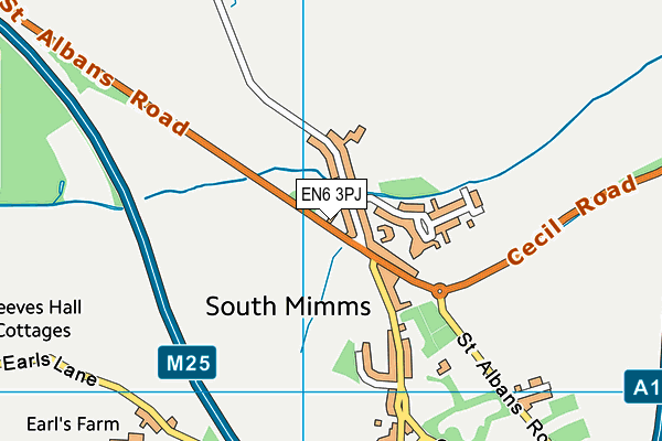 EN6 3PJ map - OS VectorMap District (Ordnance Survey) EN6 3PJ map - OS VectorMap District (Ordnance Survey)