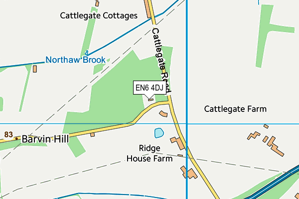 EN6 4DJ map - OS VectorMap District (Ordnance Survey)