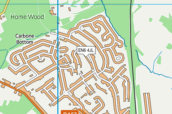 EN6 4JL map - OS VectorMap District (Ordnance Survey) EN6 4JL map - OS VectorMap District (Ordnance Survey)