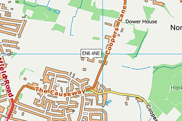 EN6 4NE map - OS VectorMap District (Ordnance Survey) EN6 4NE map - OS VectorMap District (Ordnance Survey)