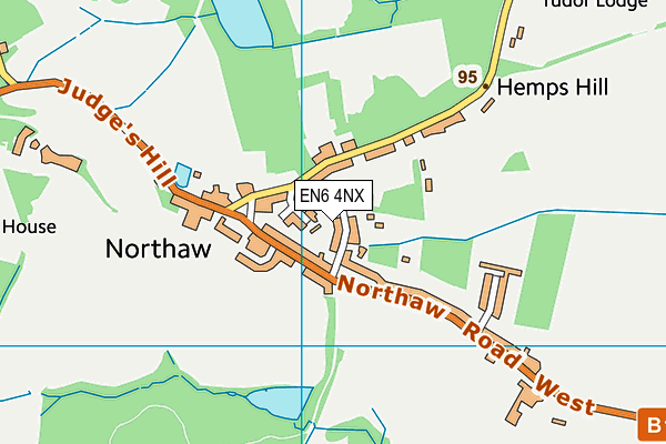 EN6 4NX map - OS VectorMap District (Ordnance Survey)