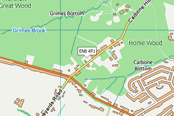 EN6 4PJ map - OS VectorMap District (Ordnance Survey)
