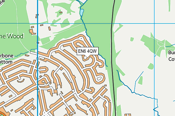 EN6 4QW map - OS VectorMap District (Ordnance Survey) EN6 4QW map - OS VectorMap District (Ordnance Survey)