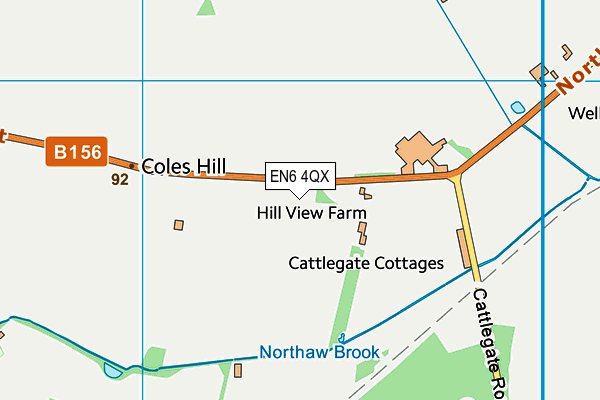 EN6 4QX map - OS VectorMap District (Ordnance Survey) EN6 4QX map - OS VectorMap District (Ordnance Survey)