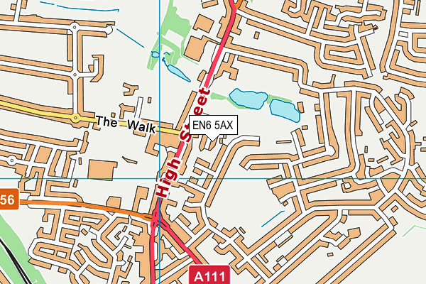 EN6 5AX map - OS VectorMap District (Ordnance Survey) EN6 5AX map - OS VectorMap District (Ordnance Survey)