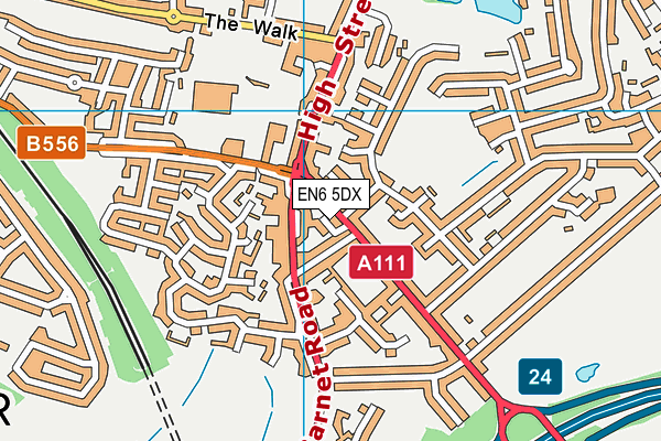 EN6 5DX map - OS VectorMap District (Ordnance Survey) EN6 5DX map - OS VectorMap District (Ordnance Survey)