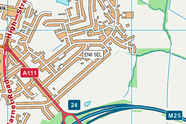 EN6 5EL map - OS VectorMap District (Ordnance Survey) EN6 5EL map - OS VectorMap District (Ordnance Survey)
