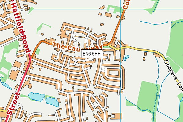 EN6 5HH map - OS VectorMap District (Ordnance Survey) EN6 5HH map - OS VectorMap District (Ordnance Survey)