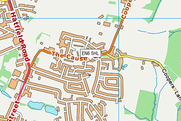 EN6 5HL map - OS VectorMap District (Ordnance Survey) EN6 5HL map - OS VectorMap District (Ordnance Survey)