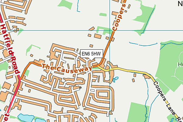 EN6 5HW map - OS VectorMap District (Ordnance Survey) EN6 5HW map - OS VectorMap District (Ordnance Survey)