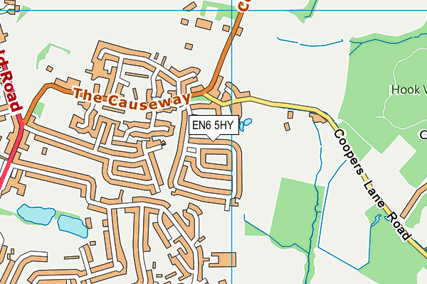 EN6 5HY map - OS VectorMap District (Ordnance Survey) EN6 5HY map - OS VectorMap District (Ordnance Survey)