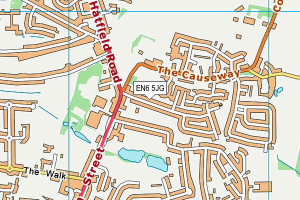 EN6 5JG map - OS VectorMap District (Ordnance Survey) EN6 5JG map - OS VectorMap District (Ordnance Survey)