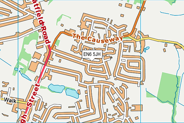 EN6 5JH map - OS VectorMap District (Ordnance Survey)