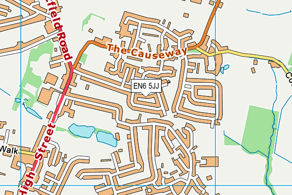 EN6 5JJ map - OS VectorMap District (Ordnance Survey) EN6 5JJ map - OS VectorMap District (Ordnance Survey)