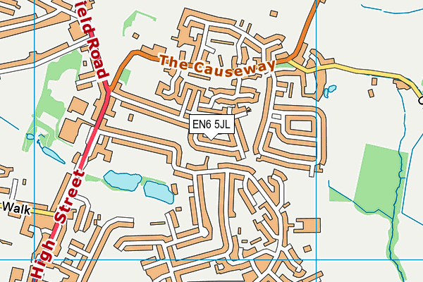 EN6 5JL map - OS VectorMap District (Ordnance Survey) EN6 5JL map - OS VectorMap District (Ordnance Survey)